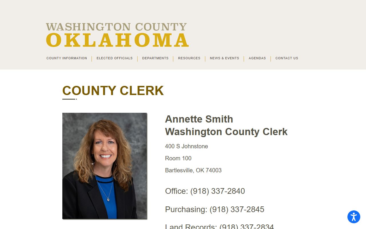 Washington County Clerk land records office page