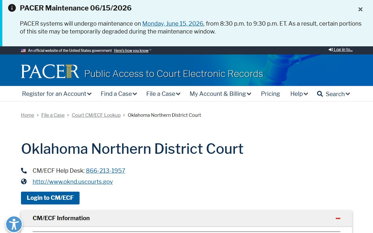 Washington County criminal court records PACER Northern District court lookup
