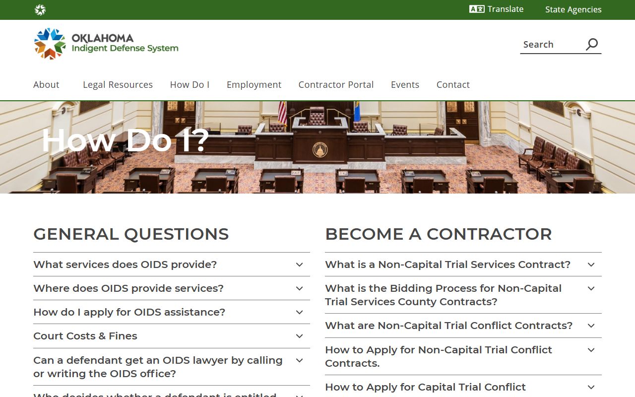OIDS application steps for Washington County District Court cases