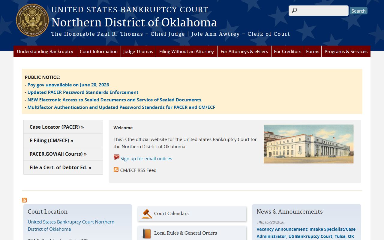 Washington County marriage and divorce records note beside the Northern District bankruptcy court site