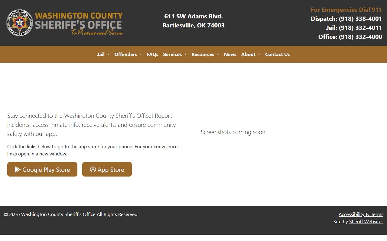 Washington County warrant and inmate mobile app from the Sheriff's Office